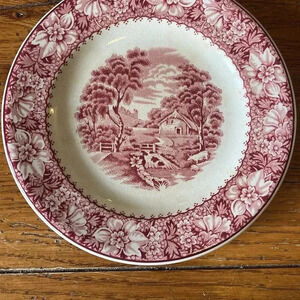 1960s Wood & Sons Pink Colonial Restaurant Ware 6‎ 1/8” Plate England